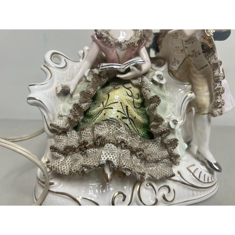 Rare Vintage Made in Japan Antique Porcelain Victorian Lamp Royal Rococco